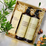 MagiForet Argan Oil Nourishing Daily Care Set, Shampoo 500ml + Conditioner 500ml + Hair Serum 100ml, Sulfate Free Paraben Free, Soft & Smooth