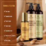 MagiForet Argan Oil Nourishing Daily Care Set, Shampoo 500ml + Conditioner 500ml + Hair Serum 100ml, Sulfate Free Paraben Free, Soft & Smooth