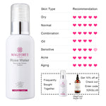 MagiForet Rose Water Spray, 100% Organic Distilled Rose Petals, for Face Toner, Hair Spray, Spa - MagiForet