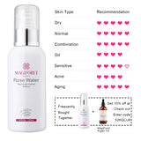 MagiForet Rose Water Spray, 100% Organic Distilled Rose Petals, for Face Toner, Hair Spray, Spa - MagiForet